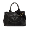Prada Small Denim Canapa Logo Satchel Secondhand