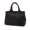 Prada Small Denim Canapa Logo Satchel Secondhand