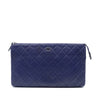 Chanel CC Quilted Lambskin Double Zip Pouch Secondhand