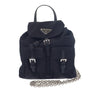 Prada Mini Saffiano Trimmed Tessuto Drawstring Vela Backpack Secondhand