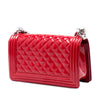 Chanel Old Medium Quilted Patent Acrylic Boy Flap Secondhand