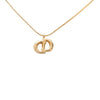 Dior Gold Plated Strass CD Logo Pendant Necklace Secondhand