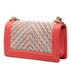 Chanel Small Chevron Tweed and Lambskin Pearl Boy Flap Secondhand
