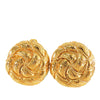 Chanel Gold Plated CC Round Clip on Earrings Secondhand