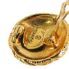 Chanel Gold Plated CC Round Clip on Earrings Secondhand