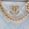 Chanel Small Quilted Lambskin Sweet Camellia Vanity Case with Chain Secondhand