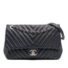 Chanel Jumbo Double Stitch Chevron Lambskin Single Flap Secondhand