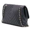 Chanel Jumbo Double Stitch Chevron Lambskin Single Flap Secondhand