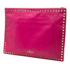 Valentino Large Leather Rockstud Clutch Secondhand