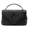 Saint Laurent Large Chevron Sheepskin Monogram College Satchel Secondhand