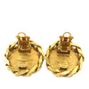 Chanel CC Gold Plated and Strass Round Clip On Earrings Secondhand