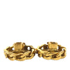 Chanel CC Gold Plated and Strass Round Clip On Earrings Secondhand