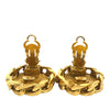 Chanel CC Gold Plated and Strass Round Clip On Earrings Secondhand