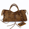 Balenciaga City shoulder bag in biscuit-colored leather