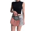 Half Moon handbag in pink leather