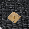 Bottega Veneta Leather Woven Rumple Desiree Shoulder Bag in Black Secondhand