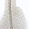 Bottega Veneta Intrecciato Hobo Leather Shoulder bag in White Secondhand
