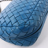 BOTTEGA VENETA Intrecciato Leather Chain Crossbody Bag in Blue Secondhand