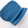 BOTTEGA VENETA Intrecciato Leather Chain Crossbody Bag in Blue Secondhand