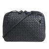 Bottega Veneta Nodini Intrecciato Leather Crossbody Bag in Black Secondhand