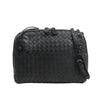 Bottega Veneta Nodini Intrecciato Leather Crossbody Bag in Black Secondhand
