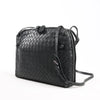 Bottega Veneta Nodini Intrecciato Leather Crossbody Bag in Black Secondhand