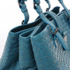 Bottega Veneta Intrecciato Roma Leather Handbag in Blue Secondhand
