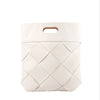 Bottega Veneta Maxi Intrecciato Leather Handbag in White Secondhand