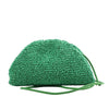 Bottega Veneta The Pouch Mini Raffia x Leather Crossbody bag in Green Secondhand