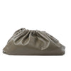 Bottega Veneta The Pouch Oversize Leather Clutch Bag in Green Secondhand
