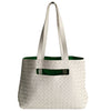 Bottega Veneta woven maxi shopper bag in white leather