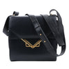 Bottega Veneta Box Calfskin Nappa Clip Shoulder Bag in Black Secondhand