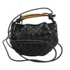 Bottega Veneta Intrecciato Sardines Leather Shoulder Bag in Black Secondhand