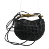 Bottega Veneta Intrecciato Sardines Leather Shoulder Bag in Black Secondhand