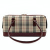 Burberry shoulder bag in burgundy check canvas and leather