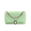BVLGARI Serpenti Cabochon Leather Chain Crossbody Bag in Green Secondhand