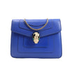 BVLGARI Serpenti Forever Leather Chain Shoulder Bag in Blue Secondhand