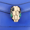 BVLGARI Serpenti Forever Leather Chain Shoulder Bag in Blue Secondhand