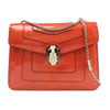 Secondhand BVLGARI Serpenti Forever Patent Leather Chain Shoulder Bag in Orange