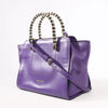 BVLGARI Serpenti Leather 2Way Handbag in Purple Secondhand