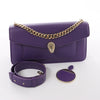 BVLGARI Serpenti Leather 2Way Chain Handbag in Purple Secondhand