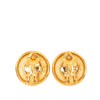 Chanel CC Gold Plated Round Clip On Earrings Secondhand