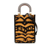 Secondhand Fendi Mini Embroidered Canvas Tiger Print Sunshine Shopper Tote