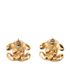 Chanel CC Gold Plated Push Back Earrings Secondhand