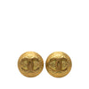 Secondhand Chanel CC Gold Plated Round Clip On Earrings