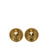 Secondhand Chanel CC Gold Plated Round Clip On Earrings