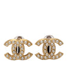 Chanel CC Gold Plated Faux Pearl Clip On Earrings Secondhand