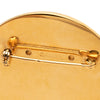Chanel CC Gold Plated and Enamel Round Brooch Secondhand