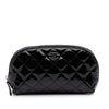 Chanel CC Quilted Patent Cosmetic Pouch Secondhand
