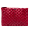Chanel Large Quilted Lambskin O Case Clutch Secondhand